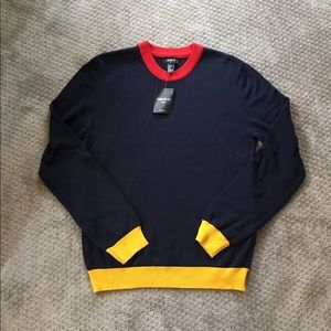 Men’s sweater Navy, Red and yellow. NWT men’s S